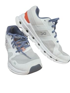 On Running White, Blue & Orange women’s Athletic Running Shoes
